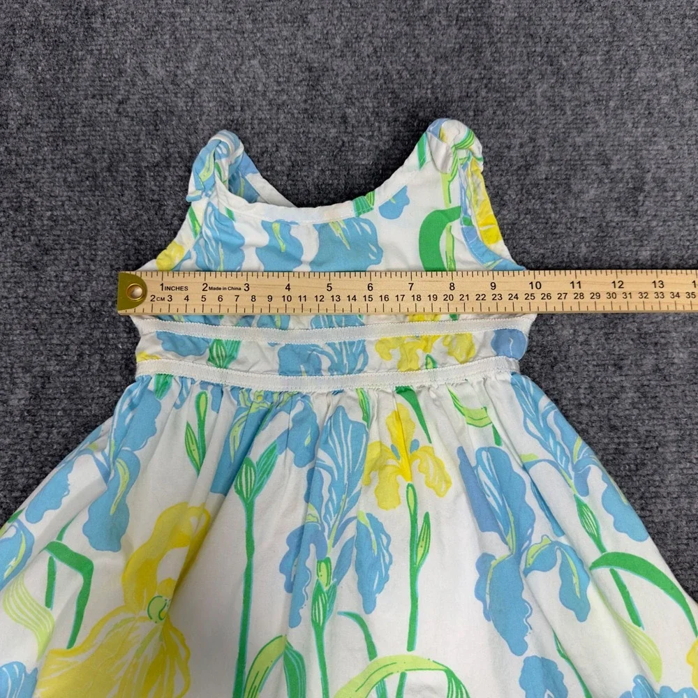 Lilly Pulitzer Bloomin Irises Dress Kid 2T Blue Yellow Floral Sleeveless Coastal